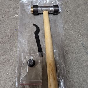 9" Brass, Nylon, Rubber, PVC Hammer | Wooden handle